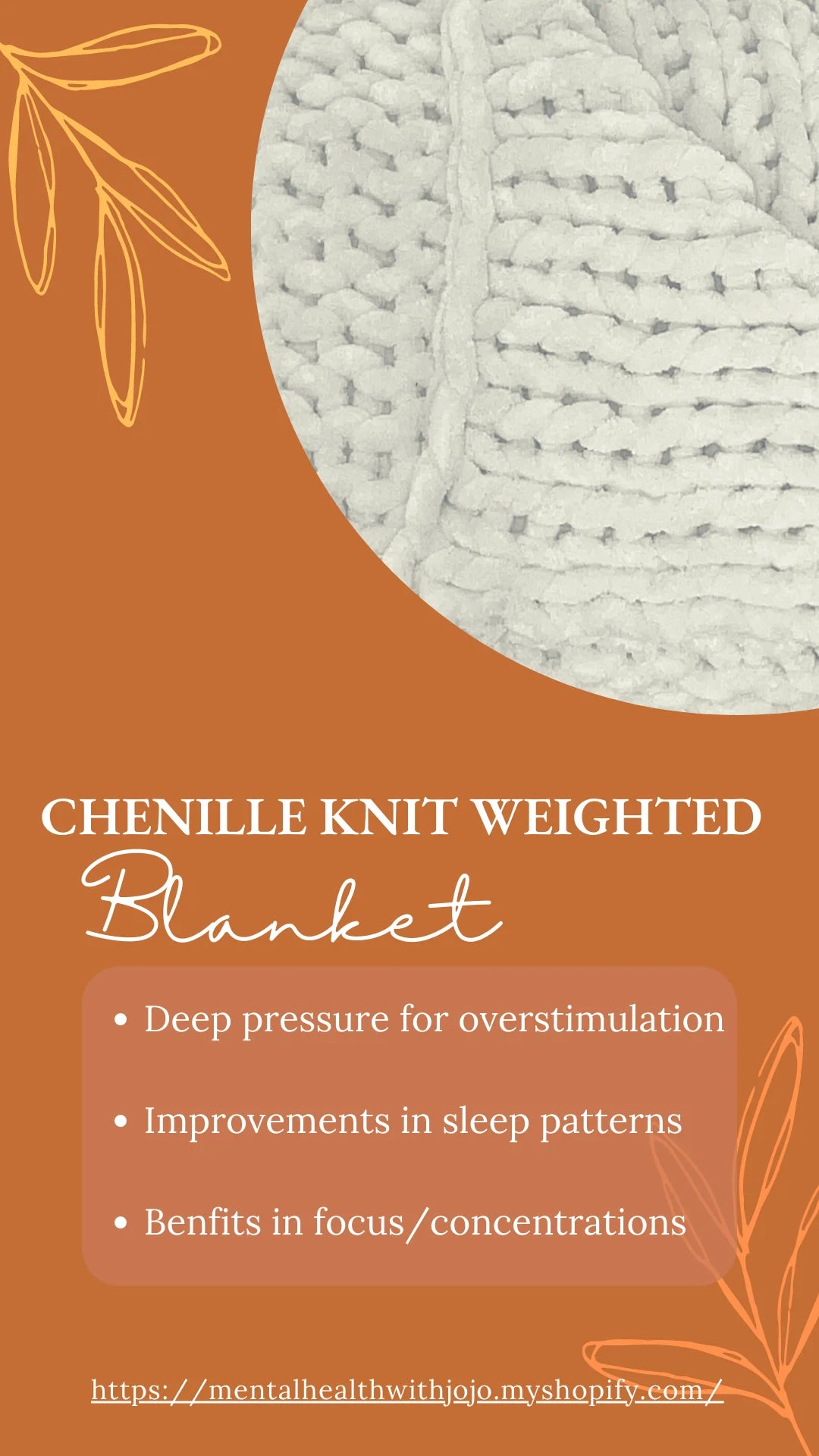 Chenille Knit Weighted Blanket Fact Sheet